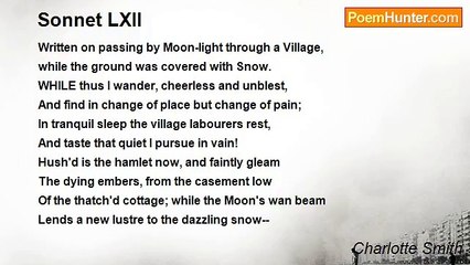 Charlotte Smith - Sonnet LXII