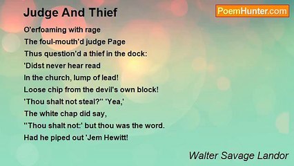 Walter Savage Landor - Judge And Thief