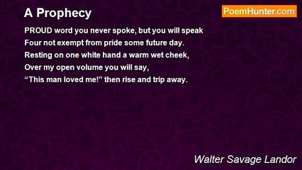 Walter Savage Landor - A Prophecy