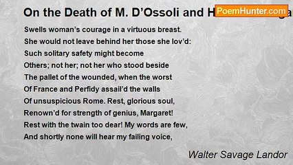 Walter Savage Landor - On the Death of M. D’Ossoli and His Wife Margaret Fuller
