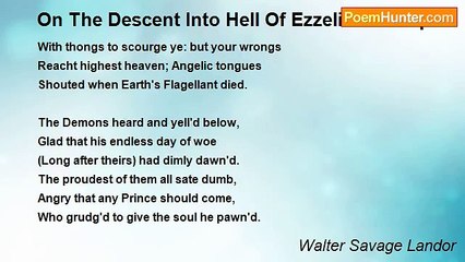 Walter Savage Landor - On The Descent Into Hell Of Ezzelino Di Napoli