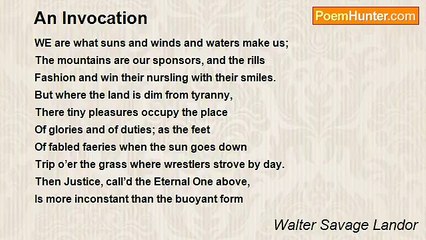 Walter Savage Landor - An Invocation
