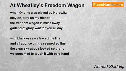 Ahmad Shiddiqi - At Wheatley's Freedom Wagon