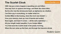 Roderic Quinn - The Scarlet Cloak