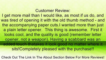 Denix Knights Templar Letter Opener with Scabbard Review