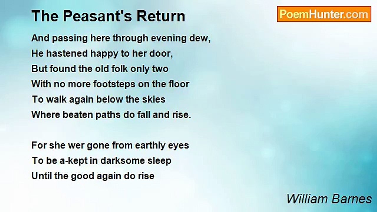 William Barnes - The Peasant's Return