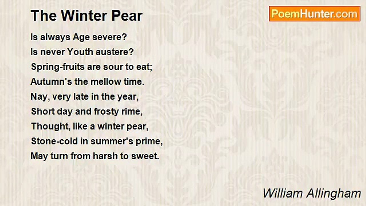 William Allingham - The Winter Pear