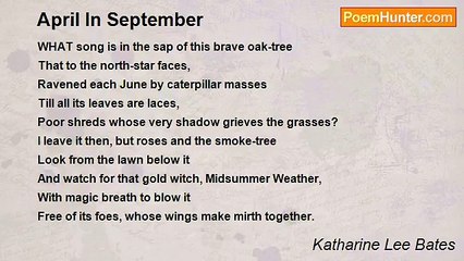 Katharine Lee Bates - April In September