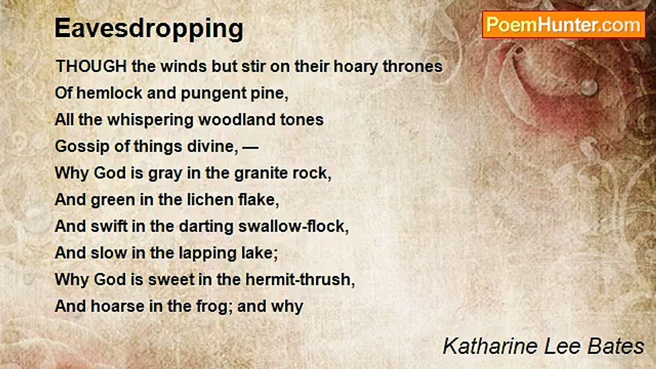 Katharine Lee Bates - Eavesdropping