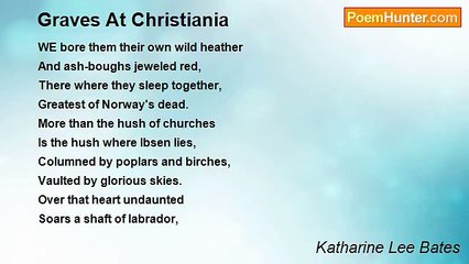 Katharine Lee Bates - Graves At Christiania