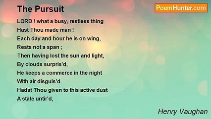 Henry Vaughan - The Pursuit