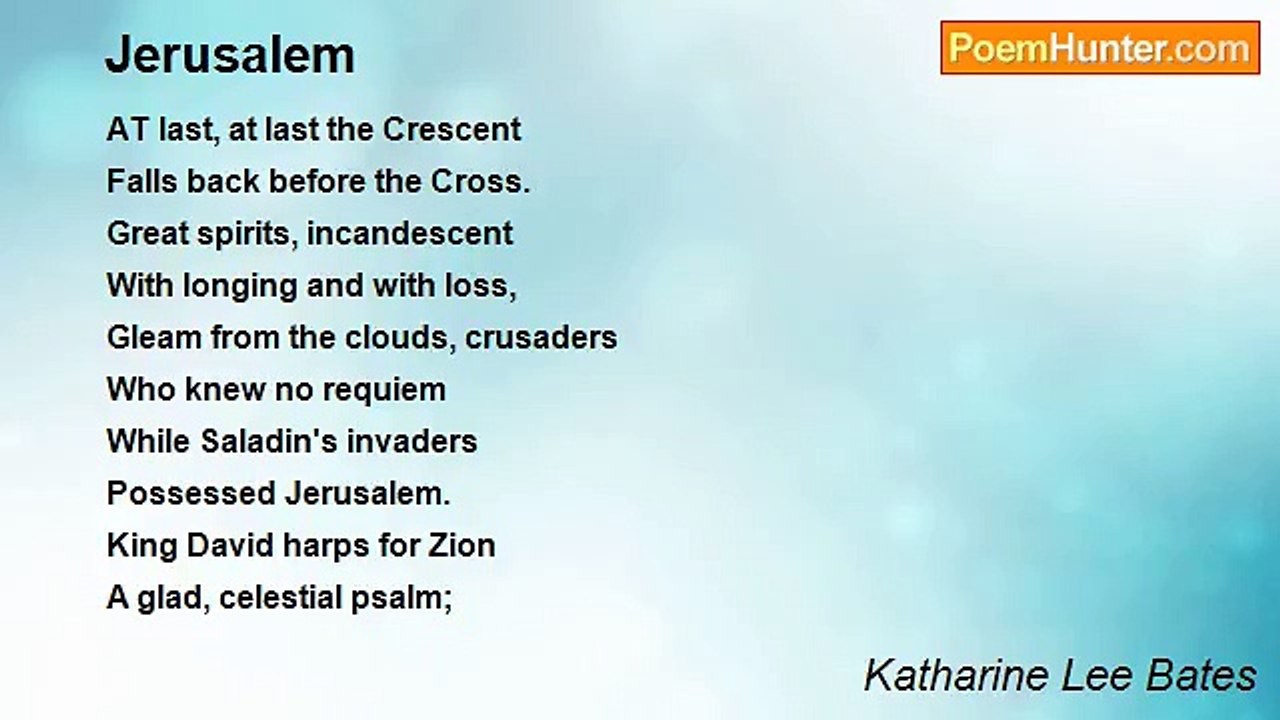 Katharine Lee Bates - Jerusalem