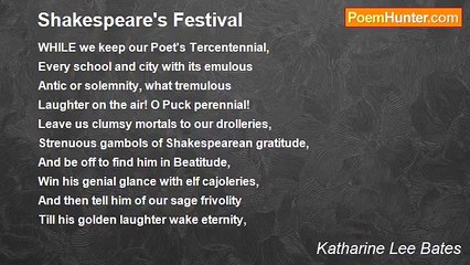Katharine Lee Bates - Shakespeare's Festival