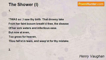 Henry Vaughan - The Shower (I)
