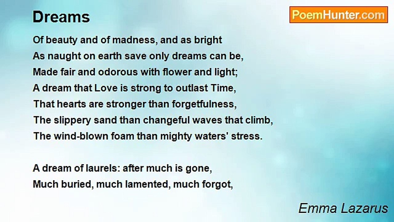 Emma Lazarus - Dreams
