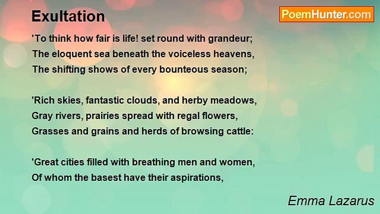 Emma Lazarus - Exultation