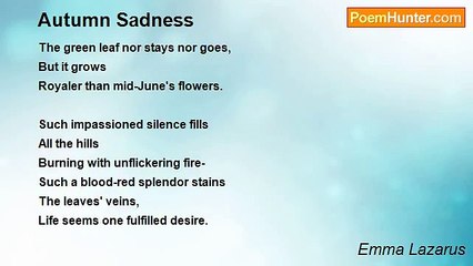 Emma Lazarus - Autumn Sadness