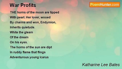 Katharine Lee Bates - War Profits