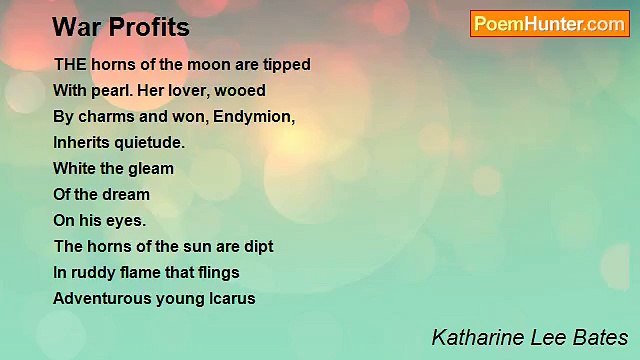 Katharine Lee Bates - War Profits