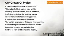 Katharine Lee Bates - Our Crown Of Praise