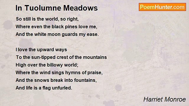 Harriet Monroe - In Tuolumne Meadows