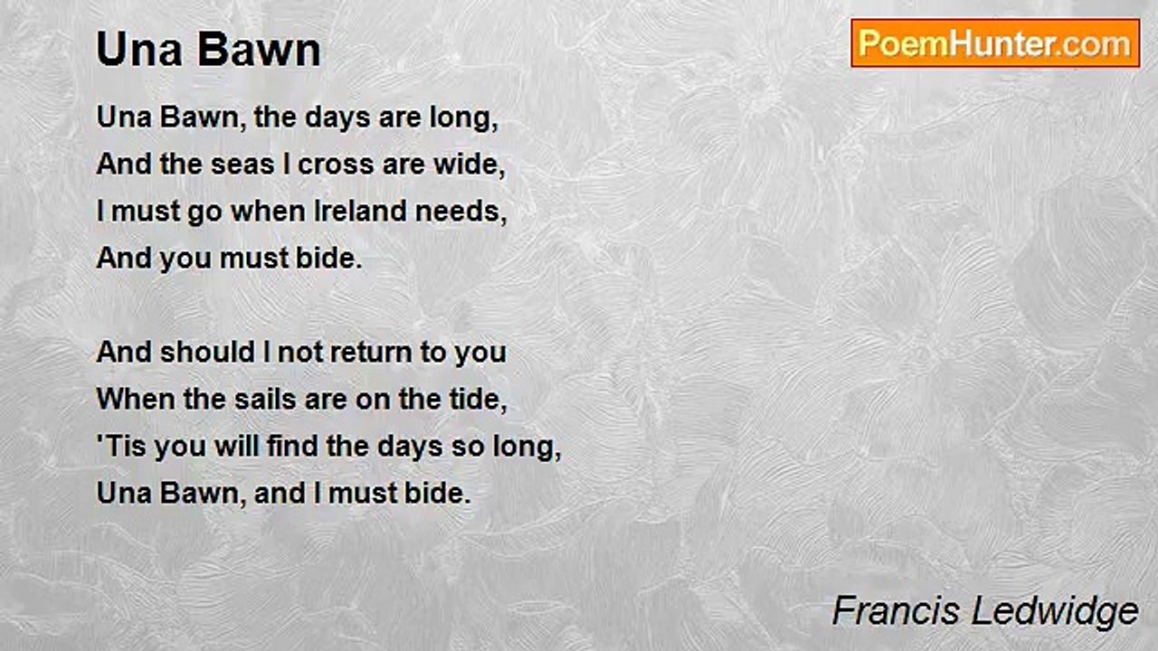 Francis Ledwidge - Una Bawn