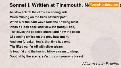 William Lisle Bowles - Sonnet I. Written at Tinemouth, Northumberland, after a Tempestuous Voyage.