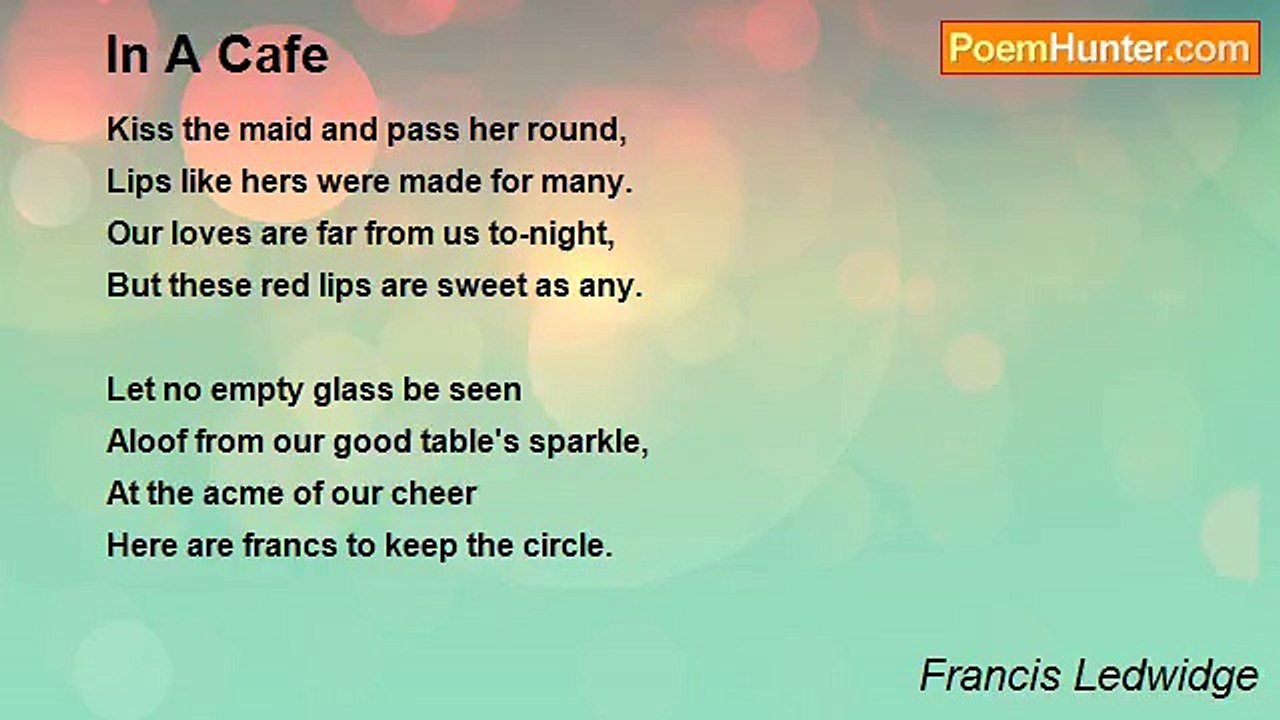 Francis Ledwidge - In A Cafe