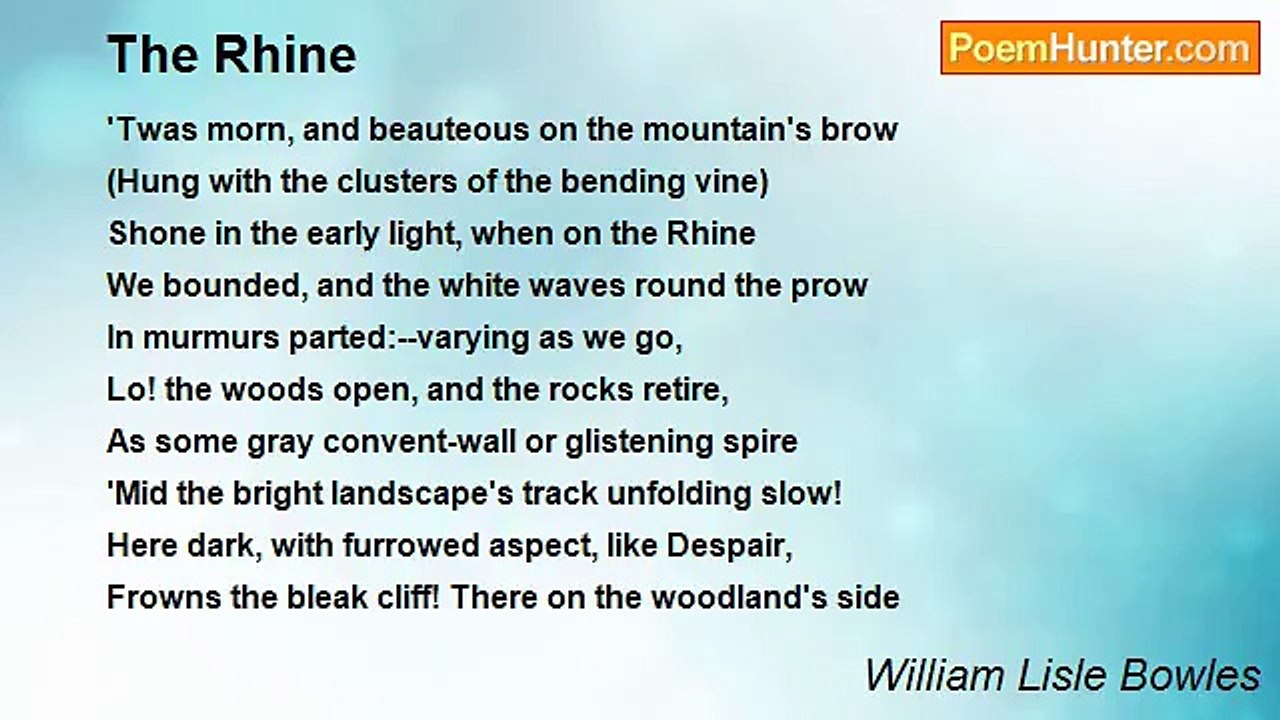 William Lisle Bowles - The Rhine