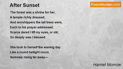 Harriet Monroe - After Sunset