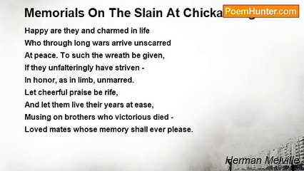 Herman Melville - Memorials On The Slain At Chickamauga