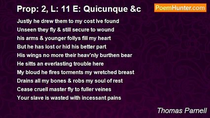 Thomas Parnell - Prop: 2, L: 11 E: Quicunque &c