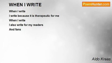 Aldo Kraas - WHEN I WRITE
