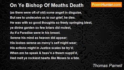 Thomas Parnell - On Ye Bishop Of Meaths Death