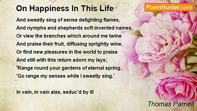 Thomas Parnell - On Happiness In This Life