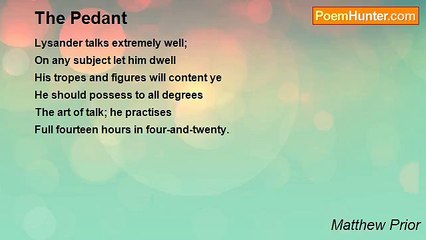 Matthew Prior - The Pedant