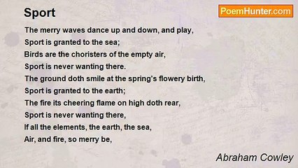 Abraham Cowley - Sport