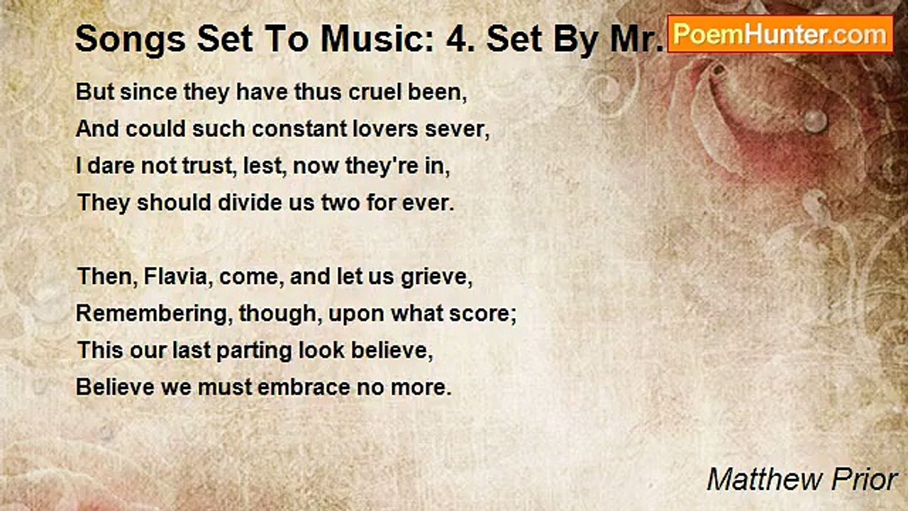 Matthew Prior - Songs Set To Music: 4. Set By Mr. Smith