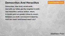 Matthew Prior - Democritus And Heraclitus