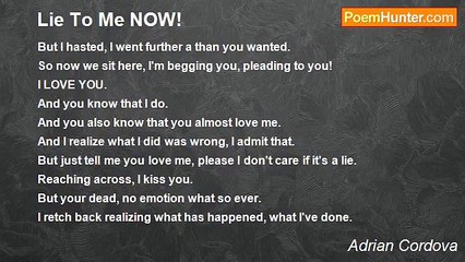 Adrian Cordova - Lie To Me NOW!