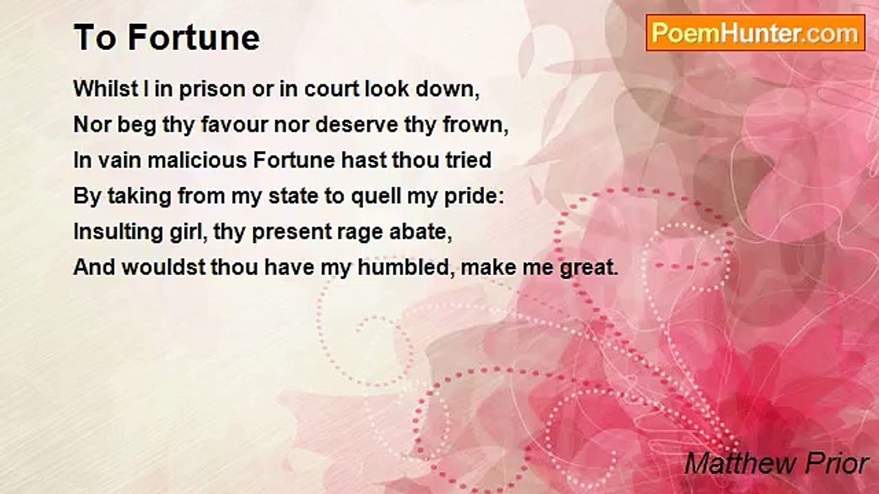 Matthew Prior - To Fortune