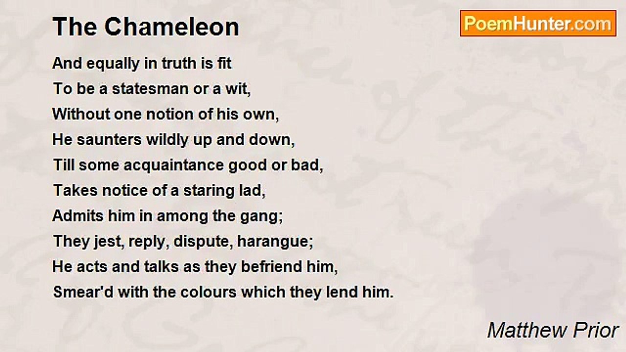 Matthew Prior - The Chameleon