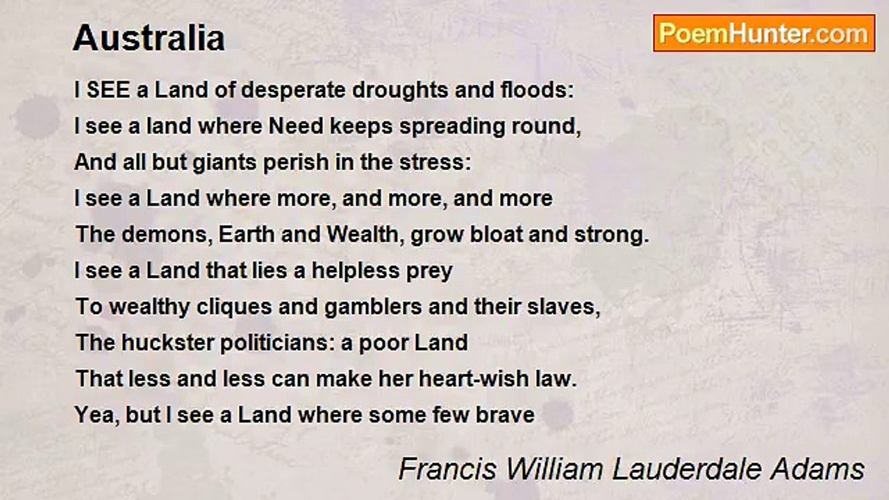 Francis William Lauderdale Adams - Australia