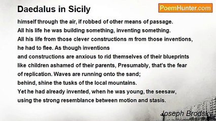 Joseph Brodsky - Daedalus in Sicily