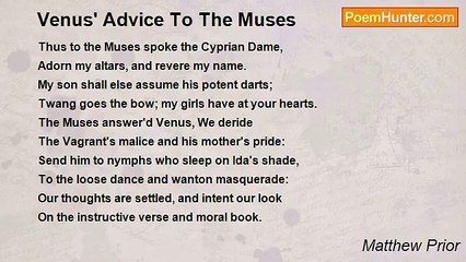 Matthew Prior - Venus' Advice To The Muses