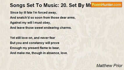 Matthew Prior - Songs Set To Music: 20. Set By Mr. De Fesch
