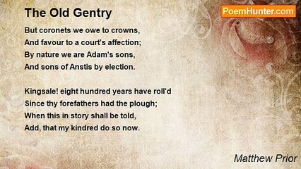 Matthew Prior - The Old Gentry