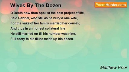 Matthew Prior - Wives By The Dozen