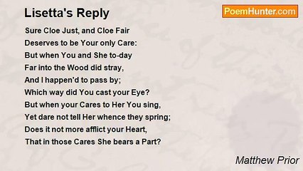 Matthew Prior - Lisetta's Reply