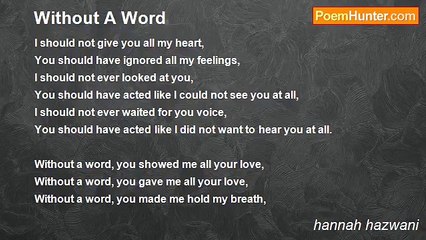 hannah hazwani - Without A Word